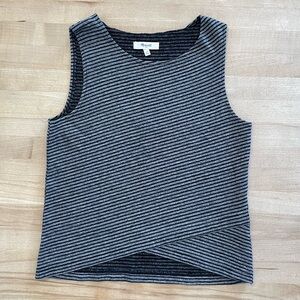 Madewell Gray & Black Striped Asymmetrical Sleeveless Tank Top XS